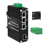 Mini Throncom 4 Ports Gigabit Industrial Fiber Ethernet Solar Switch Hardened 10/100/1000Mbps with 100/1000M Adaptive SFP Slot Din Rail/Wall Mount Solar Power/VoIP/RV Truck 12-48VDC LNK-IMC103G-SFP
