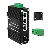 Mini Throncom 4 Ports Gigabit Industrial Fiber Ethernet Solar Switch Hardened 10/100/1000Mbps with 100/1000M Adaptive SFP Slot Din Rail/Wall Mount Solar Power/VoIP/RV Truck 12-48VDC LNK-IMC103G-SFP