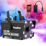 Smoke Machine 900W, Portable Fog Machine with Wireless Remote Control, 8 LED 13 Color Light Effects 5000CFM Stage Haze Machines for Theater, DJ, Parties, Halloween, Indoor, Outdoor