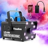 Smoke Machine 900W, Portable Fog Machine with Wireless Remote Control, 8 LED 13 Color Light Effects 5000CFM Stage Haze Machines for Theater, DJ, Parties, Halloween, Indoor, Outdoor