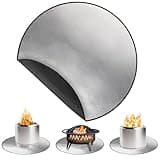 DocSafe 36" Round Fire Pit Mat for Solo Stove Bonfire,4-Layer Double-Sided Fireproof Heat Insulated Under Grill Mat Protector for Deck,Patio,BBQ,Oil-Proof and Reusable and Waterproof,Black&Silver