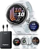 Garmin Forerunner 170 (White) GPS Running Watch Charger Bundle