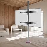 Oiyeknrd 360° Rotating TV Stand Ceiling Mount for LCD TV, Compatible with 32-75inch TV Screens, Adjustable Height and Angle, Max Weight 45.5 kg 2.0-2.95M