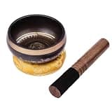 Tibetan Singing Bowls Singing Bowl Set With 12.5cm/5inch Handmade Metal Sound & Soft Cushion & Wooden Striker(4.5 Inch)