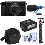 Fujifilm X-E5 Mirrorless Camera with XF 23mm f/2.8 R WR Lens, Black, Bundle with TASC300 Microphone, MT-11 Tripod, iM30 Mini Flash, Shoulder Bag and Cleaning Kit