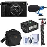 Fujifilm X-E5 Mirrorless Camera with XF 23mm f/2.8 R WR Lens, Black, Bundle with TASC300 Microphone, MT-11 Tripod, iM30 Mini Flash, Shoulder Bag and Cleaning Kit
