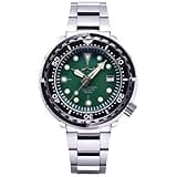 LURCAN Heimdallr Series Luxurious Men's Automatic Diver Dress Watch NH35A Movement 200m Waterproof Mechanical Wristwatch with Sapphire Crystal and C3 Super Luminous (Green, Stainless Steel)