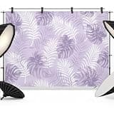 Purple Palm Trees Tropical Backdrop 10x8ft Summer Beach Botanical Photography Backdrop Fabric Photoshoot Background Tapestry Banner for Birthday Baby Shower Decoration Party Video Photo Studio Props