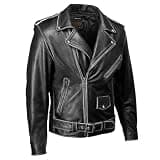 Milwaukee Leather Men's Belted Vintage Live to Ride Premium Leather Motorcycle Jacket w/CE Armor - Adjustable Lace - Large