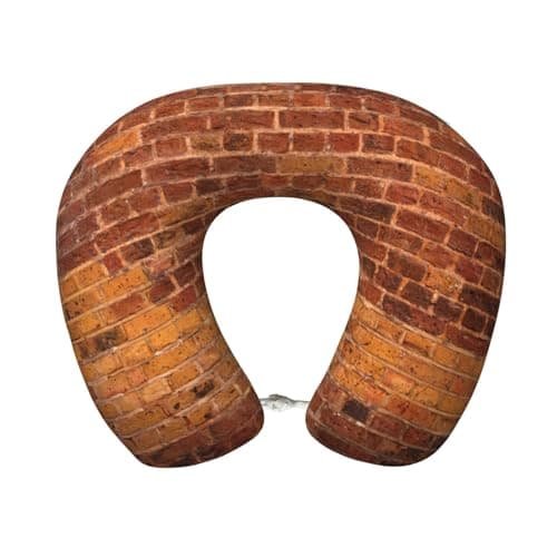 GaxfjRu Industrial Brick Wall Background Print Cervical Neck Pillow, Premium Airplane Travel Essentials During Air Travel and Long Flights