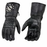 Milwaukee Leather Men's Leather Warm Lining Gauntlet Motorcycle Glove