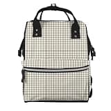 Fuzquwu Beige Gingham (1) Print Diaper Bag Backpack,Travel Daypack For Mom Dad,Diaper Tote Backpack