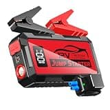8000A Car Jump Starter, 12V Jump Starter Battery Pack (All Gas,up to 10.0L Diesel Engine) Jumper Cables Portable Lithium Jump Box, USB Output and LED Light (red)