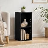 Furevol 2-Tier Narrow Bookshelf, 10-Inch Width Bookcase, Book Shelf with Storage Shelf, 9.3 x 9.8 x 21.2, for Living Room, Home Office, Bedroom, Blackwood