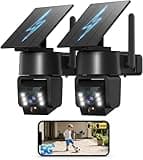 5G & 2.4G Wi-Fi Outdoor Camera Wireless,Solar Security Cameras Wireless Outdoor, 2K 360° PTZ Camera, Solar/Battery Powered, PIR Human Detection, Color Night Vision,Two-Way Voice Calling, Alexa