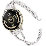 HQzon Watch Bands Compatible with Garmin Venu 3S/Venu 4 41mm/ Venu 2S/Vivoactive 4S/Vivomove 3S, 18mm Bling Diamond Alloy Bracelet Strap Jewelry Wristband for Women