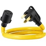 Tellegloww 6.6 FT NEMA 10-30P to L14-30R 1 FT 30 Amp Generator Transfer Switch Adapter Cord, 3 Prong Old Dryer Outlet to 4 Prong Generator Locking Plug Adapter, STW 10 AWG, ETL Listed