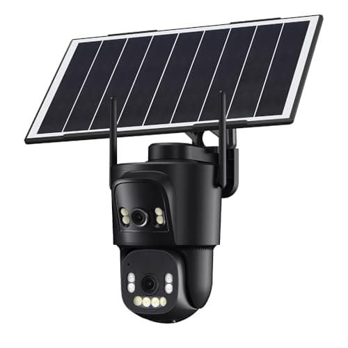 ENSTER 6MP Dual Lens 4G LTE Solar Security Camera, Wireless Outdoor PTZ Camera, 8W Solar & 16000mAh Battery, 360° Pan/Tilt, Color Night Vision, 24/7 Recording, Two-Way Audio, Human Detection (Black)