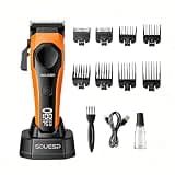 SOUESP Men's Professional Hair Clipper Professional Clipper and Trimmer Set Cordless Hair Trimmer for Men (Orange)