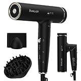 ANNLARY Plasma Ion Hair Dryer with Diffuser, 110,000 RPM High-Speed Blow Dryer, 1500W Foldable Hairdryer with Magnetic Nozzles, 6.5 ft Cord, Fast Drying for Women Men