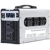 Pure Sine Wave Power Inverter 3000W Car Vehicle Power Converter, 12V/24V/48V/60V/72V to 110V/230V AC Car Converter AC Outlets with LCD Display for Home Off Grid Solar Inverter Home RV