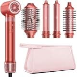 HITTIONA 5 in 1 High-Speed Hair Dryer Brush - Hot Air Styler & Hair Styler, Fast Drying Blow Dryer Brush No Heat Damage Multi-Styler Auto Wrap Curlers for Volumizing Curl Straighten Frizz-Free