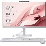 Lenovo 24" All-in-One Desktop Computer, 16GB RAM, 1TB Storage (512GB SSD and 512GB External), Intel 4-Core Processor, Full HD Anti-Glare Display, Wi-Fi 6, Windows 11, Everyday Use AIO