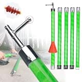 36mm Thickened Electrical Rescue Operating Pole Kit, Insulated Rescue Working Pole 10 20 30 Ft for Live-Line Work, Spliceable Hot Stick with Strage Bag(Green-A,10m 5-Section 750kv)