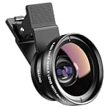 Apexel Phone Camera Lens, 2 in 1 Cell Phone Clip-on Lens Kit 0.45X Wide Angle Lens 140°+ 12.5X Macro Lens Clip-on iPhone Lens for iPhone Samsung and Most of Android Smartphone