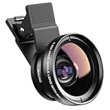 Apexel Phone Camera Lens, 2 in 1 Cell Phone Clip-on Lens Kit 0.45X Wide Angle Lens 140°+ 12.5X Macro Lens Clip-on iPhone Lens for iPhone Samsung and Most of Android Smartphone