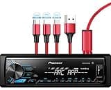 Pioneer MVH-X390BT Digital Media Receiver with Pioneer ARC app, MIXTRAX, Built-in Bluetooth and USB Direct Control for iPod/iPhone and Android Phones & zonoz 3 in 1 Multi USB Charging Cable (Bundle)