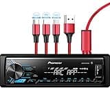 Pioneer MVH-X390BT Digital Media Receiver with Pioneer ARC app, MIXTRAX, Built-in Bluetooth and USB Direct Control for iPod/iPhone and Android Phones & zonoz 3 in 1 Multi USB Charging Cable (Bundle)