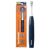 Spinbrush Smart Clean Battery Powered Electric Toothbrush for Adults with Dual Action Head, Pacer & Timer, Midnight Blue, Soft Bristles, 1 Count