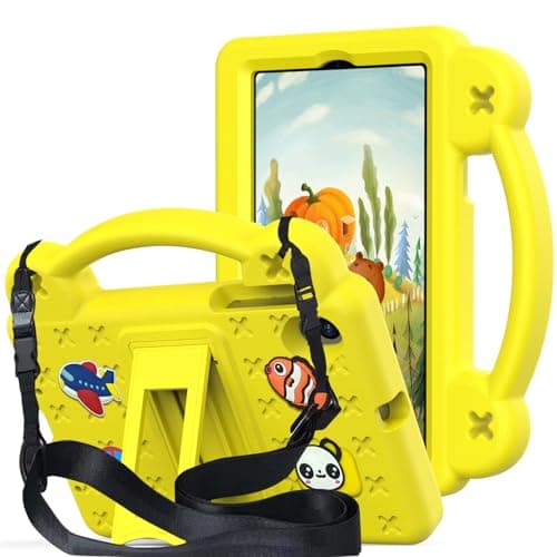 QYiiD Kids Case for Onn. 8" Tablet 2024, Shockproof Full Body Protective Light Weight EVA, Folding Handle Stand Shoulder Strap for Onn. 8 Inch Tablet Gen 4 2024 Model, Yellow