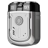 Mini Electric Shaver for Men, Dual Ring Blade, IPX7 Waterproof, Compact Alloy Body, 1 Hour Fast Charging, Travel Razor, Includes Cleaning Brush and Charging Cable