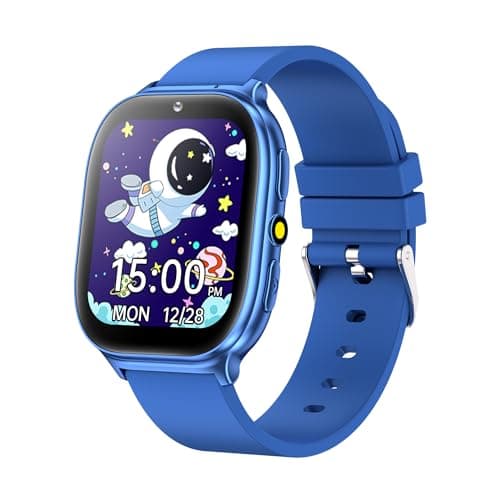 Kids Smart Watch for Girls & Boys Age 5-12, 20 Games HD Touch Screen Watch with Video Camera, Music Player, Pedometer, Flashlight, 10 Alarms & Vibration Reminder, Birthday Gift (Blue)