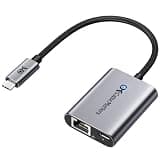 Cable Matters USB C to Ethernet Adapter with 140W Charging, Gigabit Ethernet to USB C Adapter, Compatible with MacBook Pro, Dell XPS, Surface, Up to 480Mbps for Chromecast with Google TV -2020 & Later
