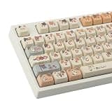 TYRIXKI PBT Keycaps 144 Keys Cute Keycaps Dye-Sublimation Sushi Cat Keycap Mao Profile Custom Keycap for Cherry Gateron MX Swithes Mechanical Keyboards
