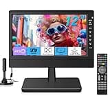 Feihe 12 Inch Small TV, Portable TV with HD Display, Antenna,HDMI,AV,USB Ports, Built-in Digital Tuner and Compact Design for Kitchen, RV, and Travel