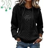 ayattecy Women's St. Patrick's Day Shamrock Art Print Hoodie, Green Clover Graphic Pullover Sweatshirt for Daily Wear