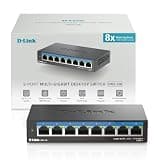 D-Link 8-Port 2.5GB Unmanaged Gaming Switch with 8 x 2.5G - Multi-Gig, Desktop or Wall Mount, Silent Operation, Plug & Play, Follows NDAA/TAA, (DMS-108), Ethernet Splitter, Multi-Gigabit Network