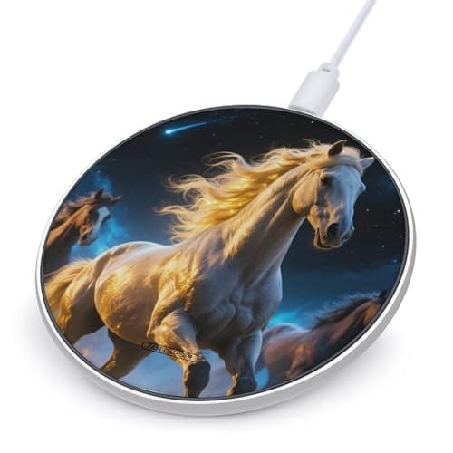 Cool Running Horse Wireless Charger with Aluminum Alloy Frame Qi Certified Fast Wireless Charging Pad 10W Charging Station Portable Phone Charger for All Wireless Charging Phone