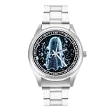 FodPand Analog Men Stainless Steel Band Watch Big Face Silver Wristwatch