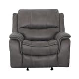 Dark Gray Finish Glider Recliner with Fully Upholstered Design