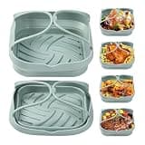 20cm Air Fryer Silicone Basket Tray Pot With Handle 8inch Square Airfryer Baking Mold Liner, Foldable Kitchen Cooking Accessories