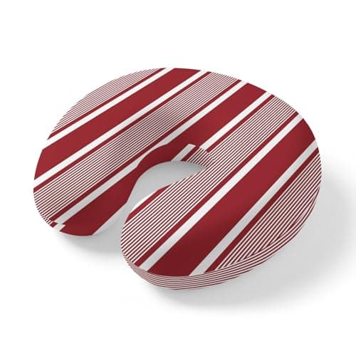 ZRNLTDGHK Neck Pillow Gradient Red Stripes Line Travel Pillow Memory Foam U Shaped Pillows, Modern Minimalist Striped Travel Neck Pillows for Airplane Car Office Home Sleeping Rest