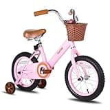 JOYSTAR 12 Inch Kids Bikes with Training Wheels & Basket, Vintage Girls Bike for Toddler Ages 2-4 Years Old Girls & Boys, Kids Bicycles, Pink