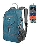 WATERFLY Small Lightweight Packable Backpack: 20l Ultra Light Foldable Travel Hiking Camping Daypack Day Pack for Man Woman
