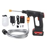900 PSI Portable Power Cleaner with 2.4 GPM Flow Rate and 24,000 RPM Motor - Cordless Pressure Washer Gun - Includes Two 21.8Ah Batteries and 6 in 1 Adjustable Nozzle, EU Plug.