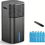 3-IN-1 Portable AC Unit with Remote, 24" Windowless Portable Air Conditioner, 15H Timer & 120°Oscillation, 2-Gal Tank, 3 Modes & 3 Speeds, Ultra-Quiet Ventless Swamp Cooler for Home Office, Inky